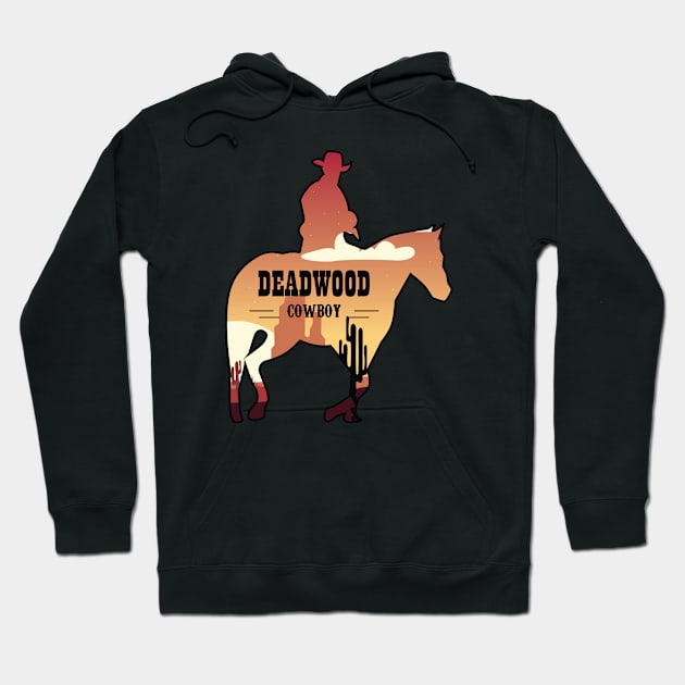 Cowboy silhouette of deadwood south dakota Hoodie by Donut lover